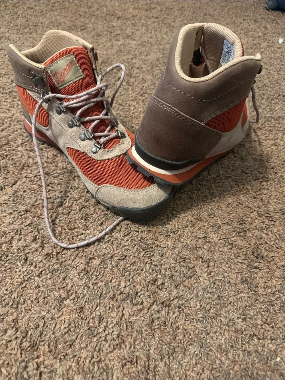 Danner Men's Orange and Tan Hiking Boots